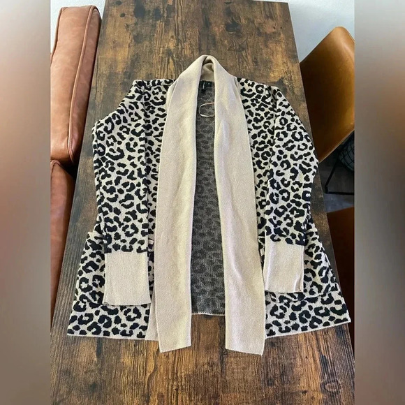 moon & madison Sweaters - moon & madison open cardigan leopard print